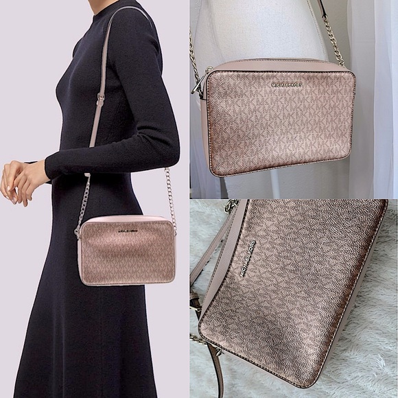 🤎 Michael Kors Rose Gold minaudière Crossbody Bag - Picture 1 of 16